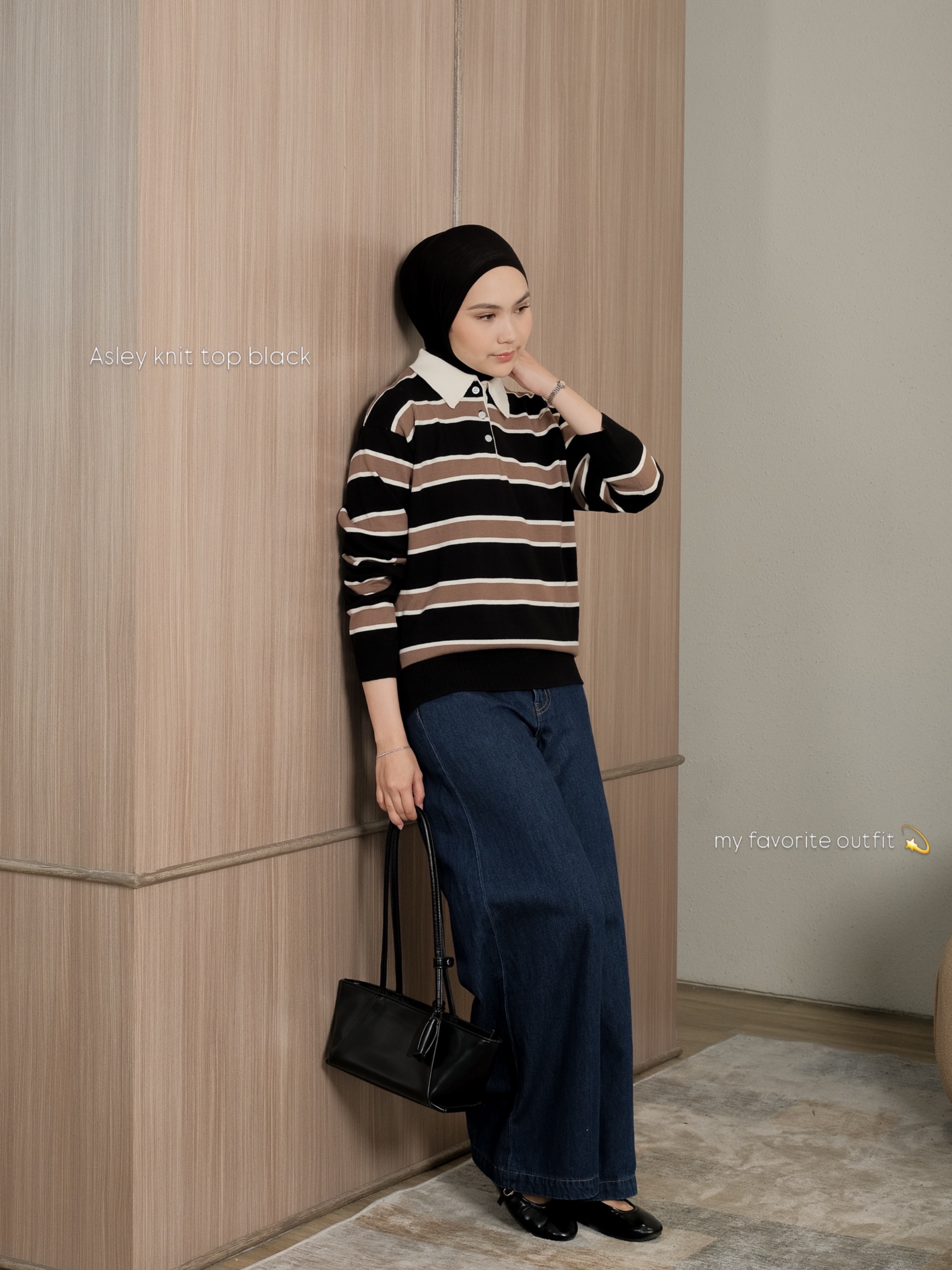 ASLEY KNIT TOP - BLACK
