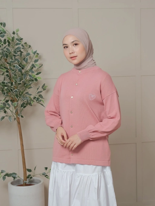 Image of ZONNA KNIT CARDI - DUSTY ROSE