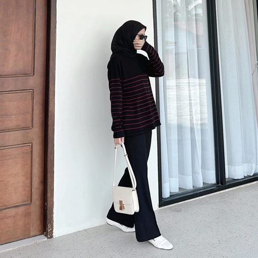 Image of HAYDEN KNIT TOP - BLACK RED