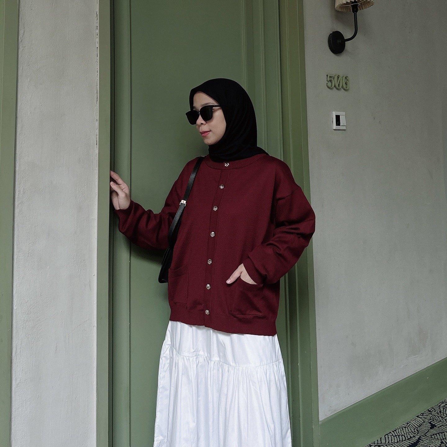 ATKA KNIT CARDI - ROYAL MAROON