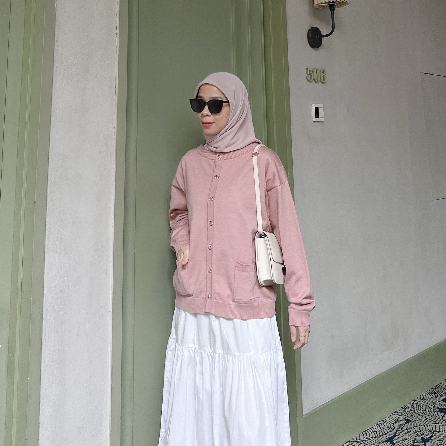 ATKA KNIT CARDI - DUSTY PINK