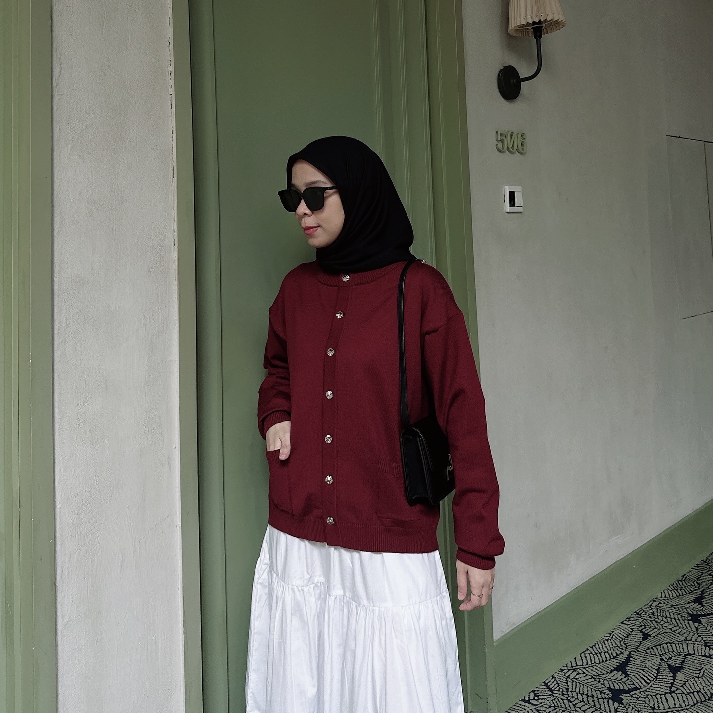 ATKA KNIT CARDI - ROYAL MAROON