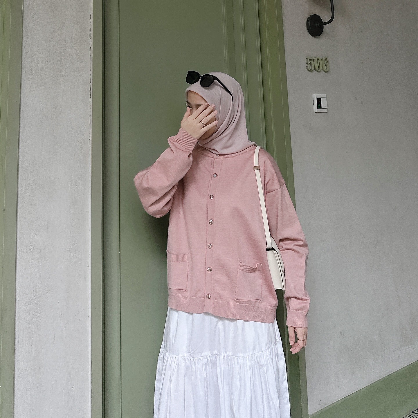 ATKA KNIT CARDI - DUSTY PINK