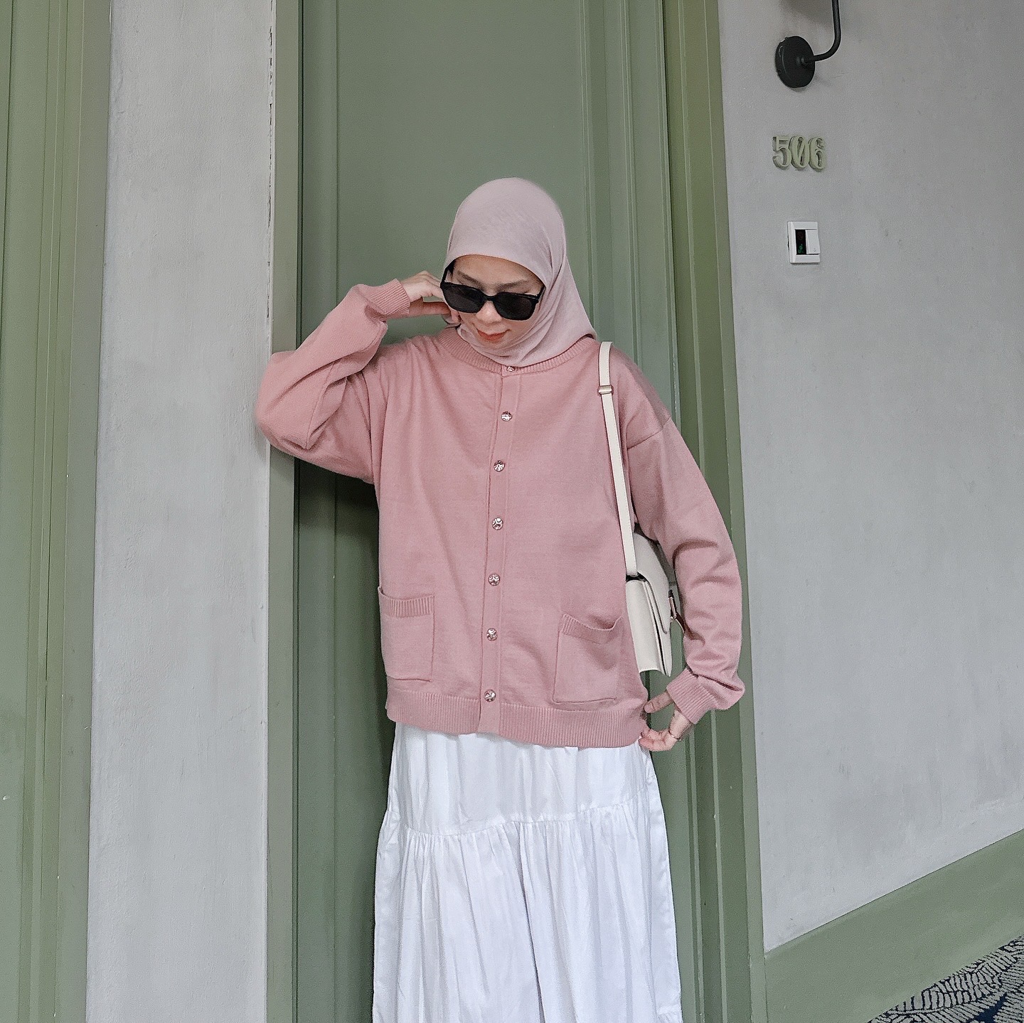 ATKA KNIT CARDI - DUSTY PINK