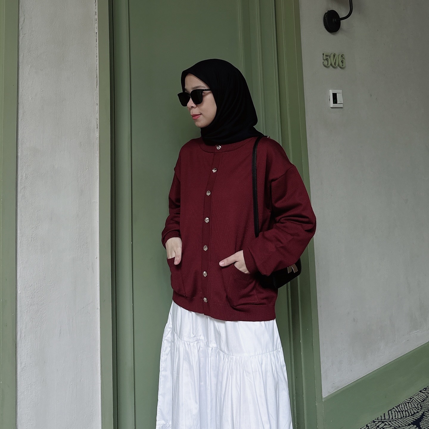 ATKA KNIT CARDI - ROYAL MAROON