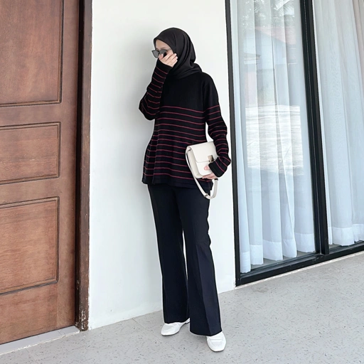 HAYDEN KNIT TOP - BLACK RED