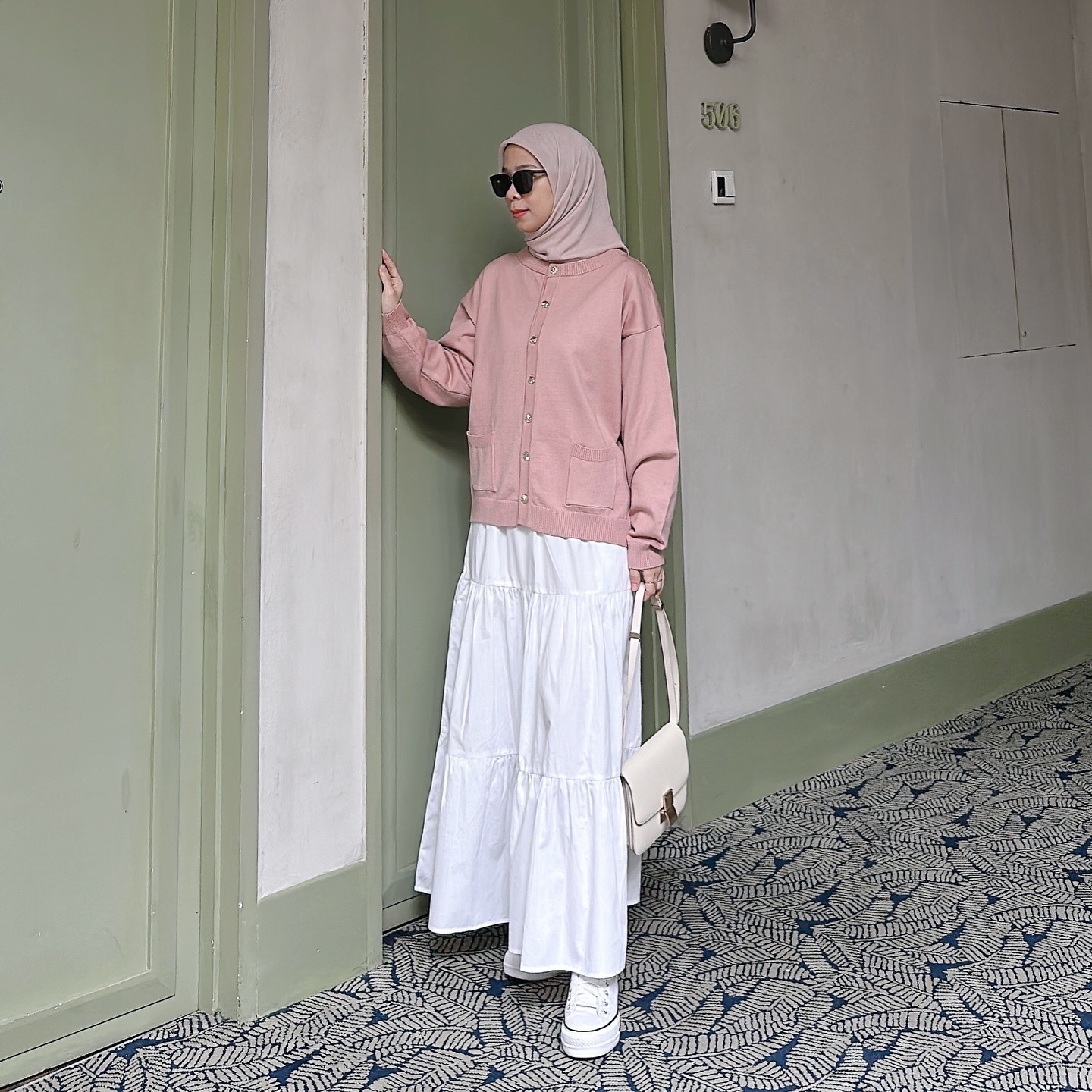 ATKA KNIT CARDI - DUSTY PINK