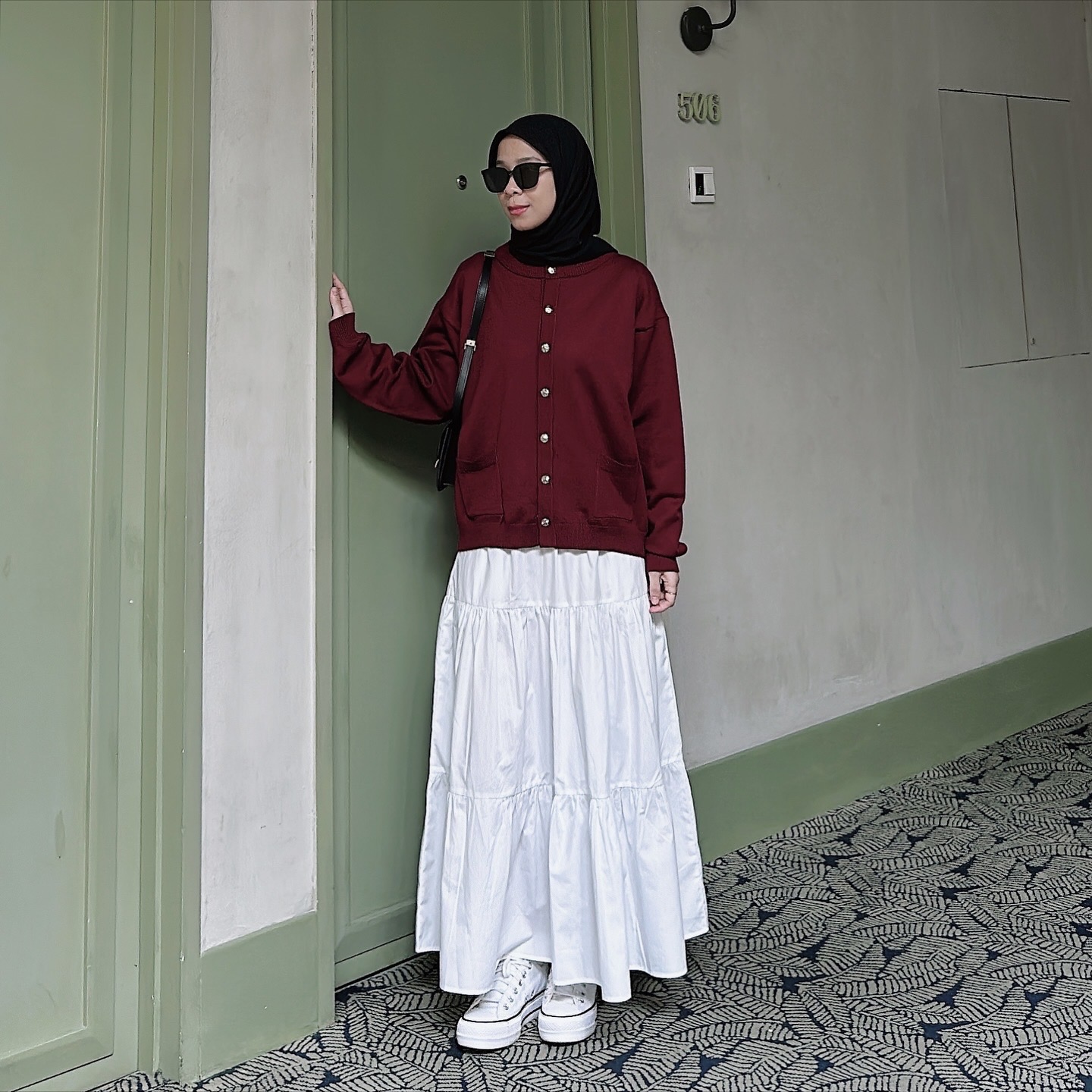 ATKA KNIT CARDI - ROYAL MAROON