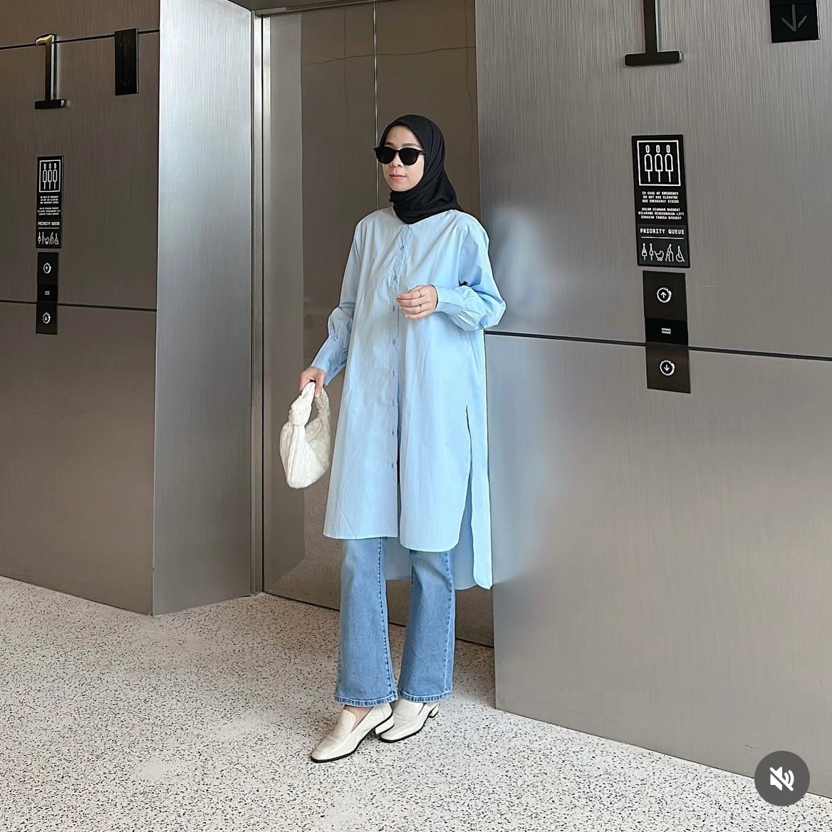 HENLEY LONG SHIRT - LIGHT BLUE