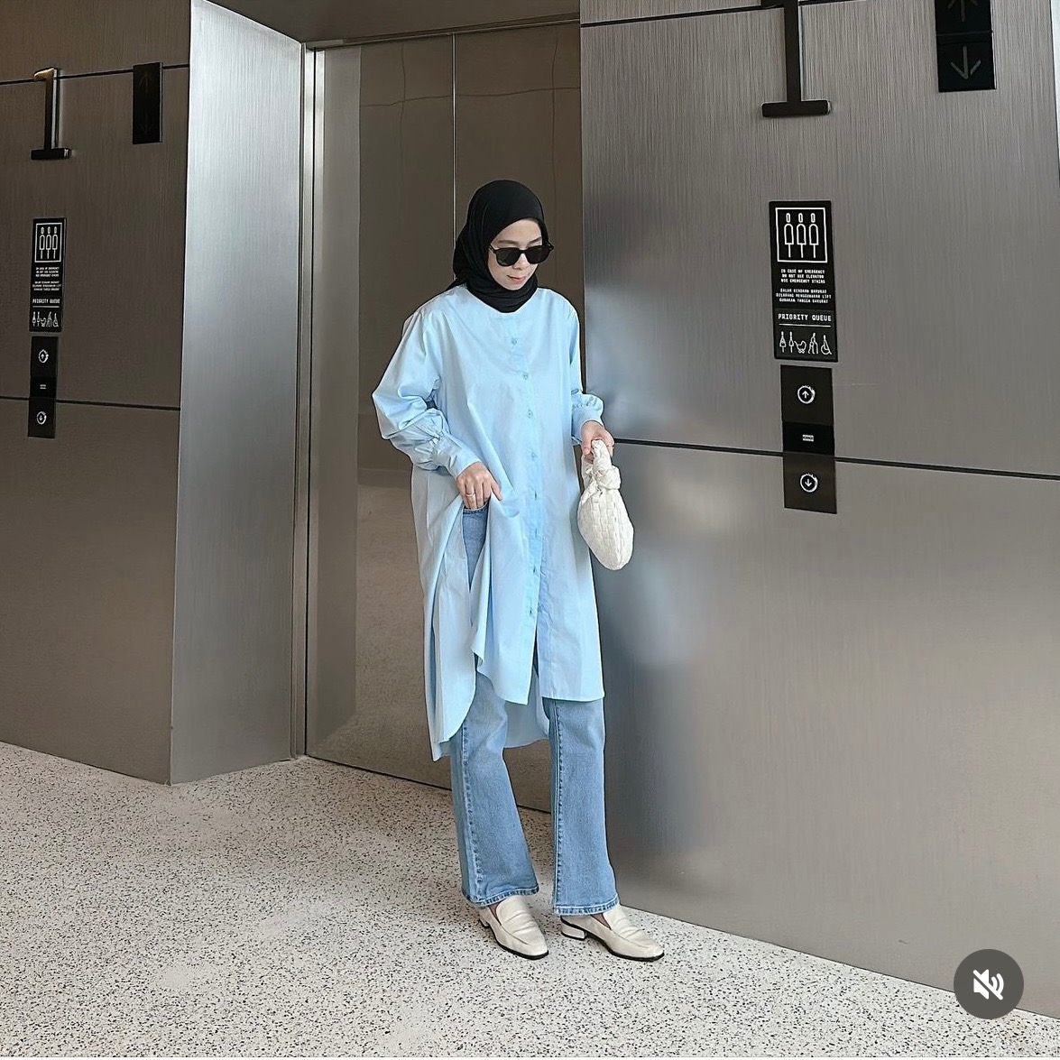 HENLEY LONG SHIRT - LIGHT BLUE