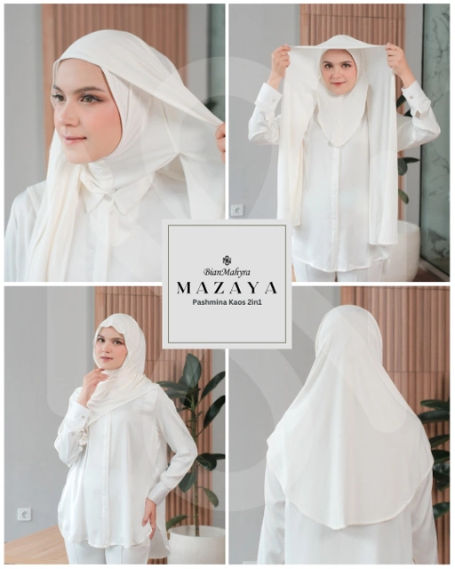 Image of Mazaya Pashmina Kaos 2in1