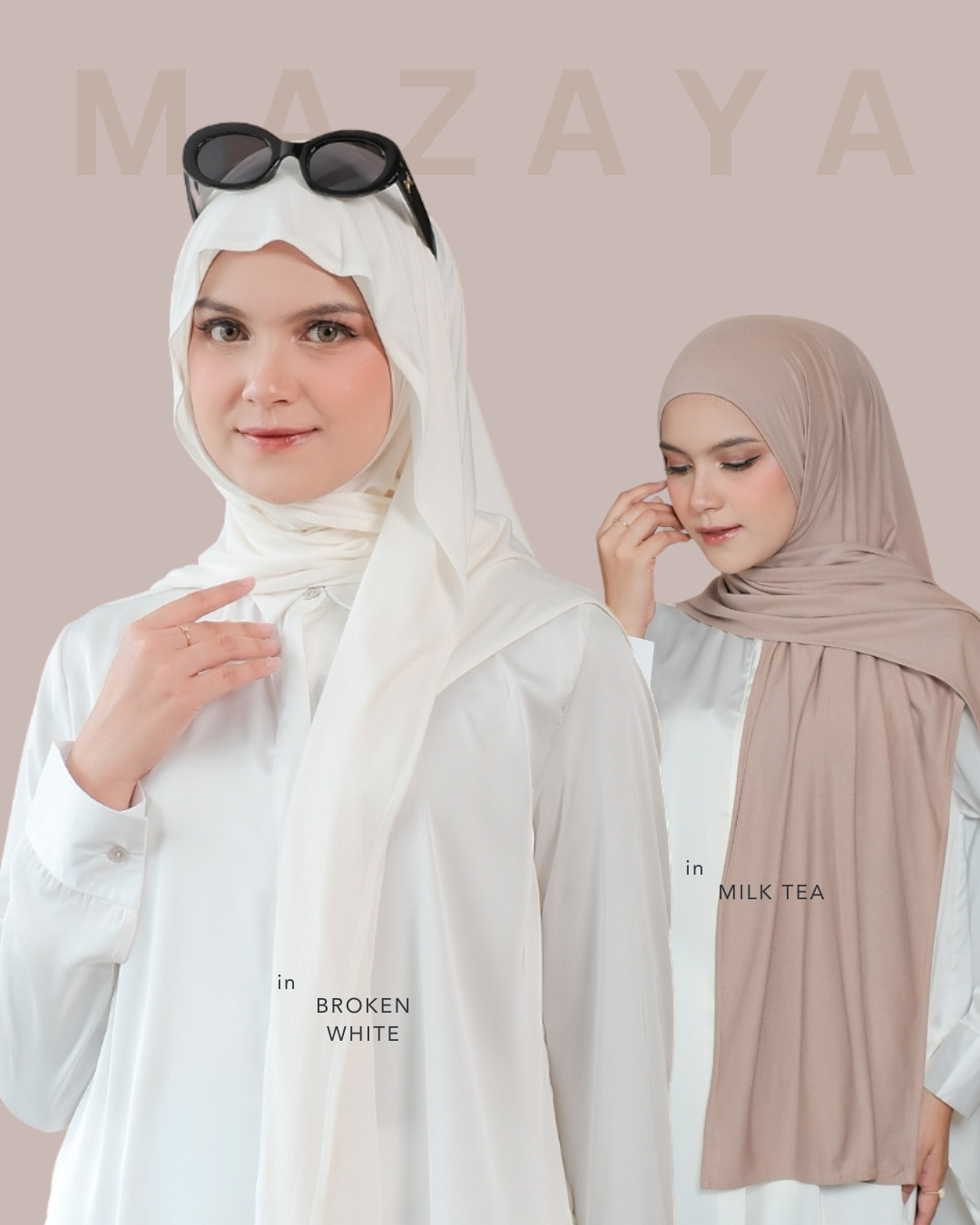 Mazaya Pashmina Kaos 2in1