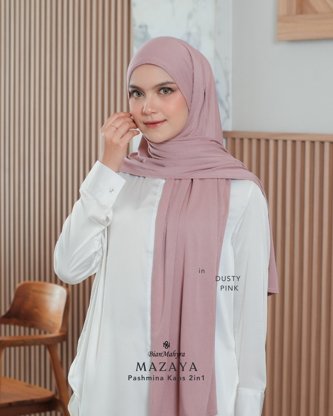 Mazaya Pashmina Kaos 2in1