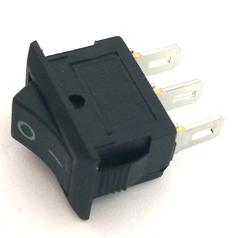 ROCKER SWITCH MINI 3 PIN WARNA HITAM AC 250V 3A ON-OFF I / O SPDT 15MM