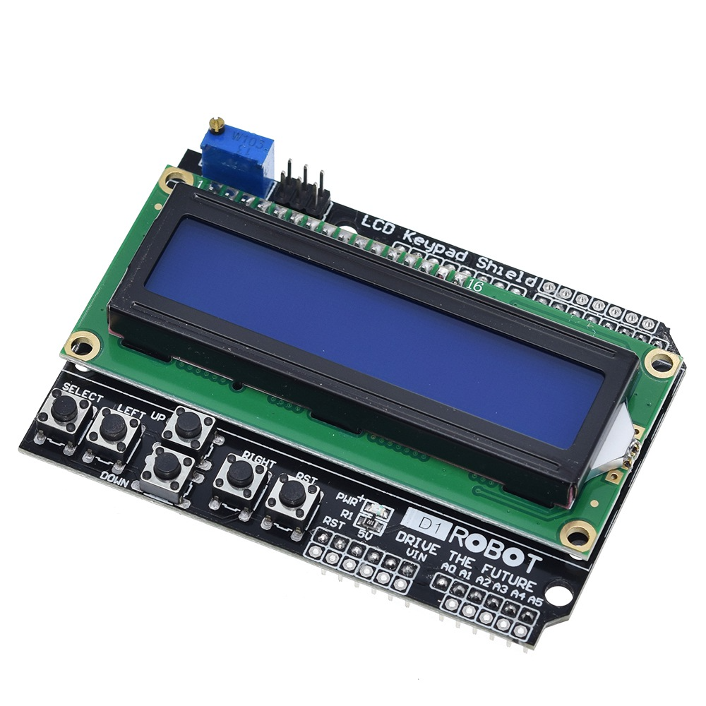 LCD KEYPAD SHIELD - LCD 1602 / 16X2 SHIELD - ARDUINO UNO