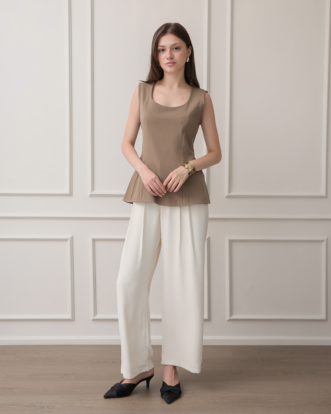 [Tutuloph] Maisy Tank Top | Atasan Sleeveless Round Neck | Tanktop Wanita Casual Elegan Big Size
