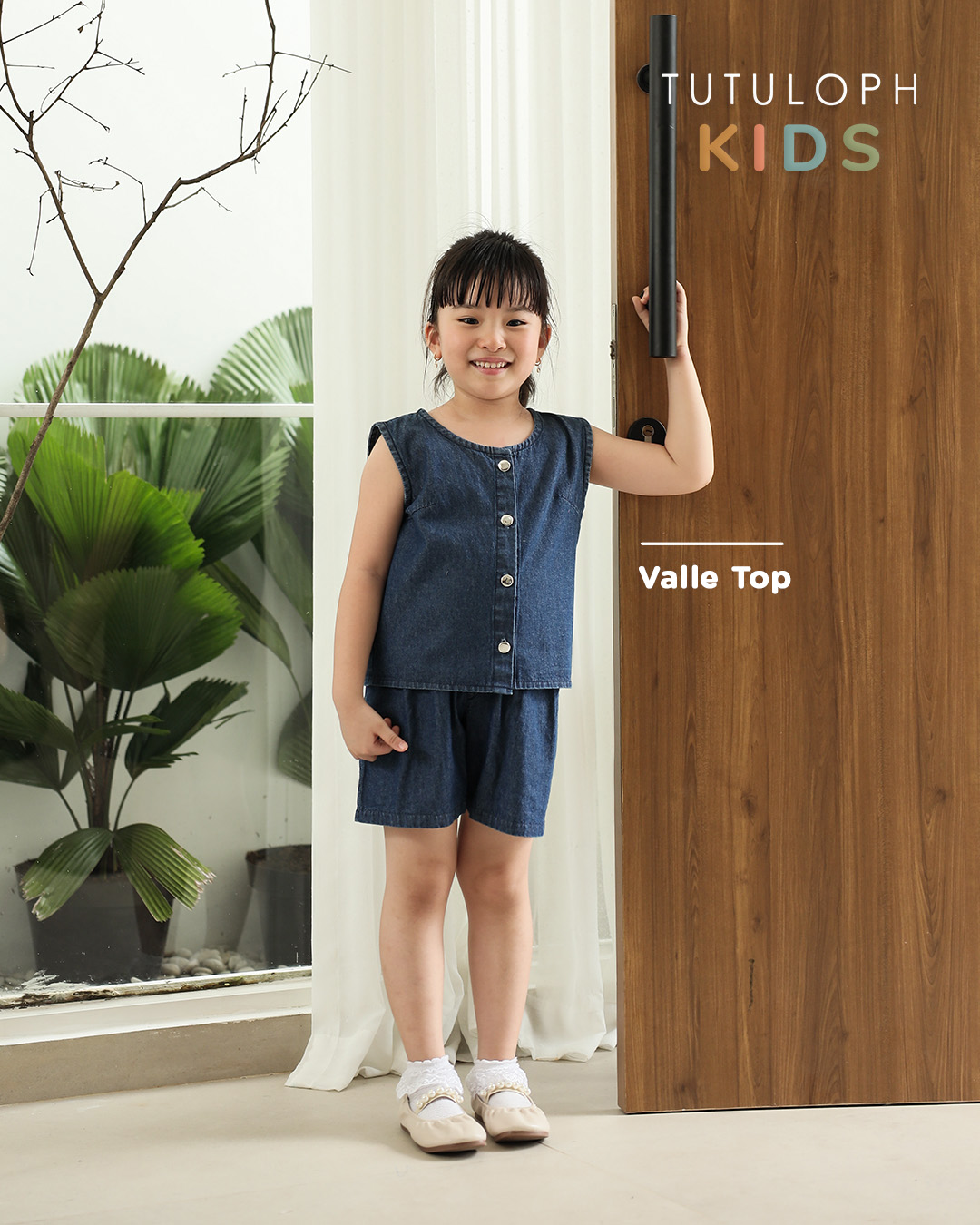 Valle Top Kids | Top Baju Denim Anak Perempuan | Usia 1-10Tahun | Atasan Jeans  Anak Perempuan |  Fashion Anak | TutuKids