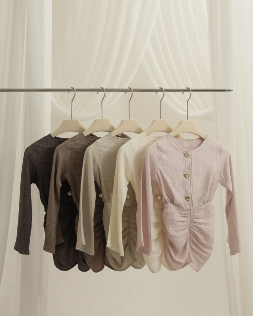 Image of Little Farah Blouse Kids | Blouse Ruffle Anak Perempuan Kancing Depan | Atasan Elegan Raya Collection | Usia 7-8 Tahun | TutuKids