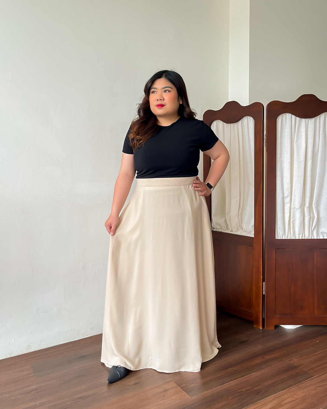 [Tutuloph] Jovie Long Skirt | Rok Minimalist Panjang Wanita Style Formal Casual | Pinggang Karet Bigsize Jumbo Normal
