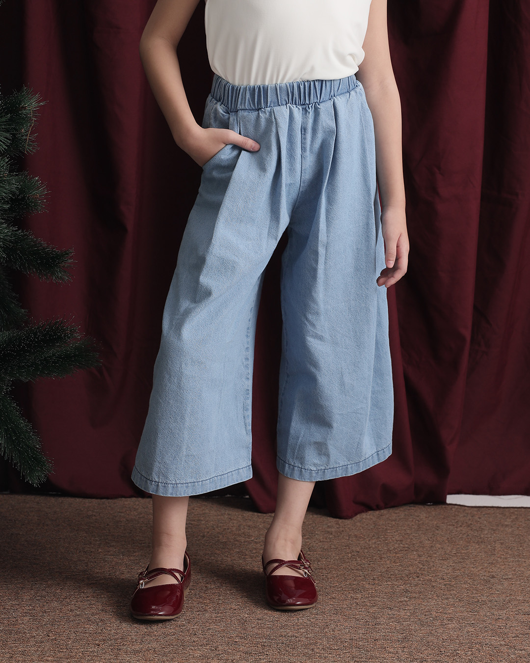 Kenny Pants Kids | Denim Kulot Anak Perempuan | Usia 1-8 Tahun | Celana Jeans Panjang 3/4 Anak | Fashion Anak | TutuKids