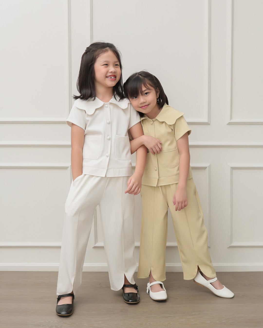 Helly Top Kids | Blouse Anak Perempuan Lengan Pendek | Atasan Anak Casual Peterpan Collar Kancing Depan | Usia 1-8 Tahun | TutuKids