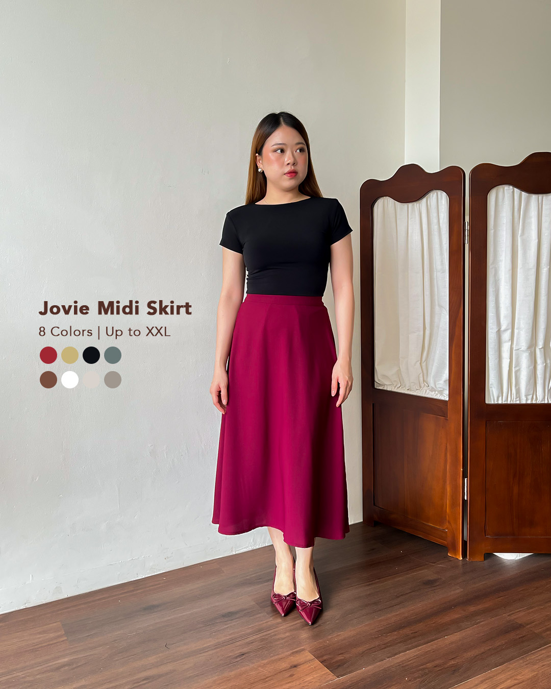 [Tutuloph] Jovie Skirt  | Tutuloph | Rok Midi Wanita | Fashion Wanita Jumbo Normal Bigsize