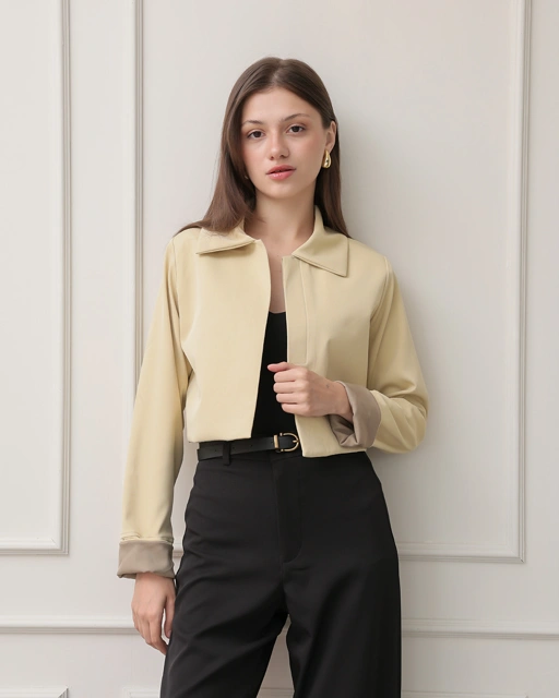 [Tutuloph] Rose Outer Top | Outer Wanita Round Neck Kerah | Atasan Wanita Lengan Panjang 2 Warna Elegan | Casual Bigsize