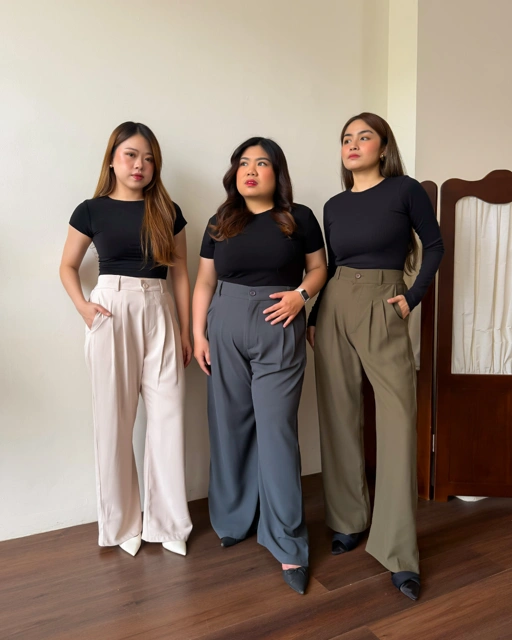 [Tutuloph] Basic Long Kulot V3 | Kulot Celana Karet Kantor Highwaist Pants | Flowy Pants All size Normal Big size Premium Bawahan