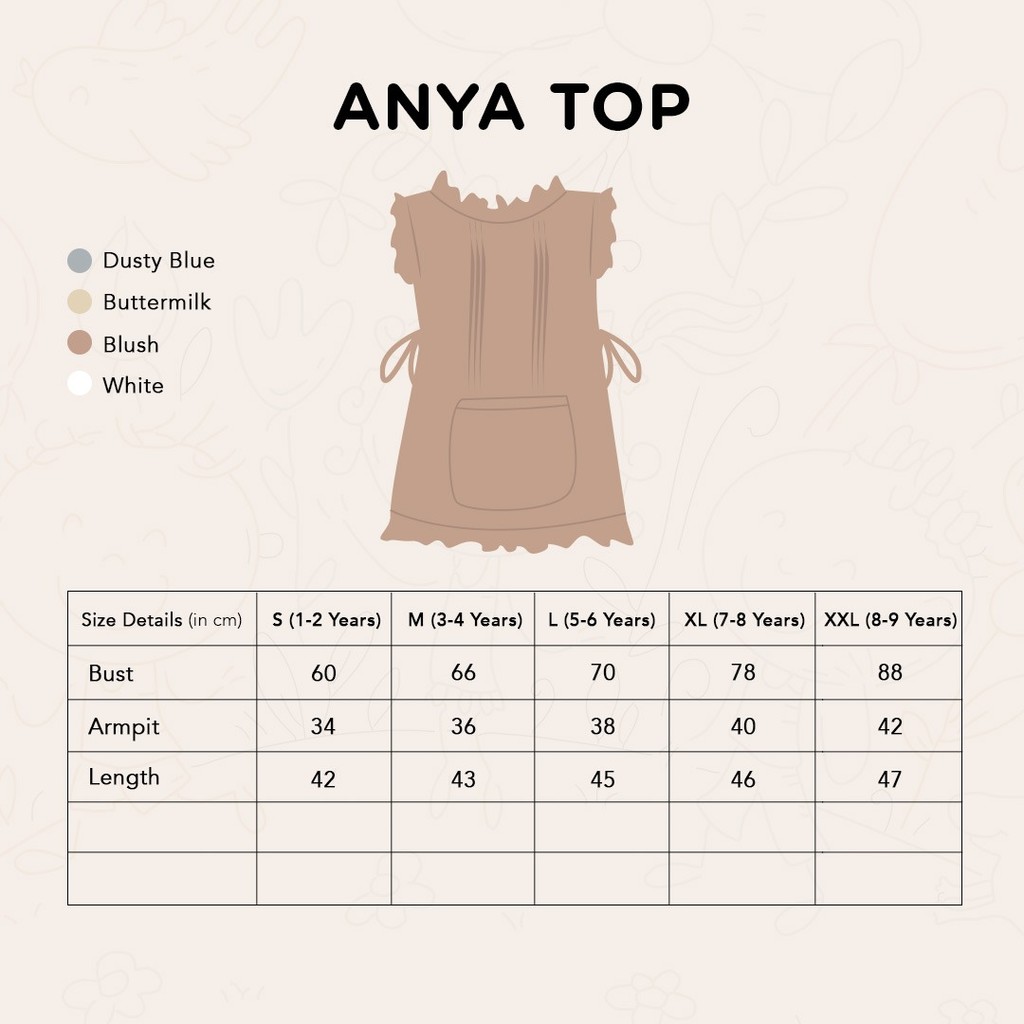 Anya Top Kids | Blouse Anak Perempuan | Usia 1-10 Tahun | Atasan Anak Perempuan | Fashion Anak | TutuKids