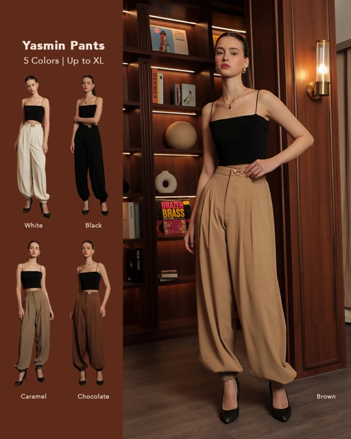 [Tutuloph] Yasmin Pants | High Waist Kulot Wanita | Celana Panjang Casual | All Size Big Size