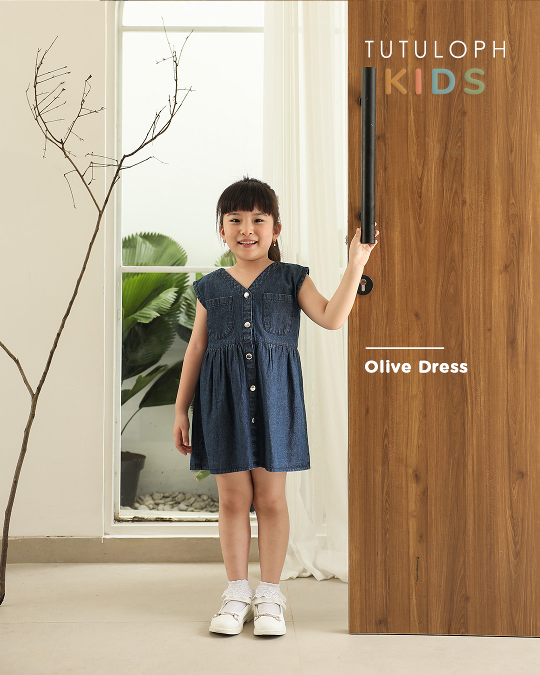 Olive Dress Kids | Dress Denim Anak Perempuan | Usia 1-10 Tahun | Baju Anak Perempuan |  Fashion Anak | TutuKids