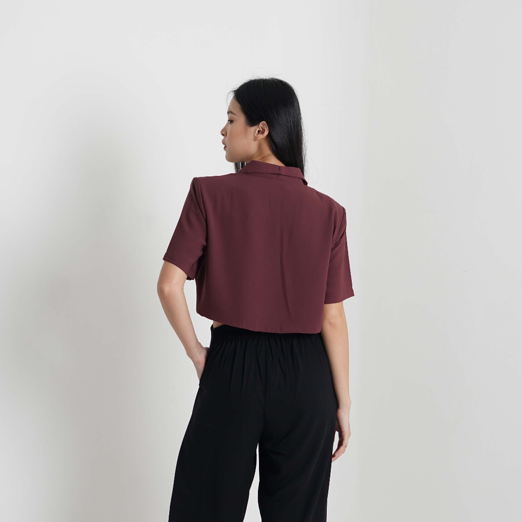 [Tutuloph] Kelly Blazer Cropped Short - Sleeve Blazer | Casual Blazer| Fashion Wanita Jumbo Normal Bigsize
