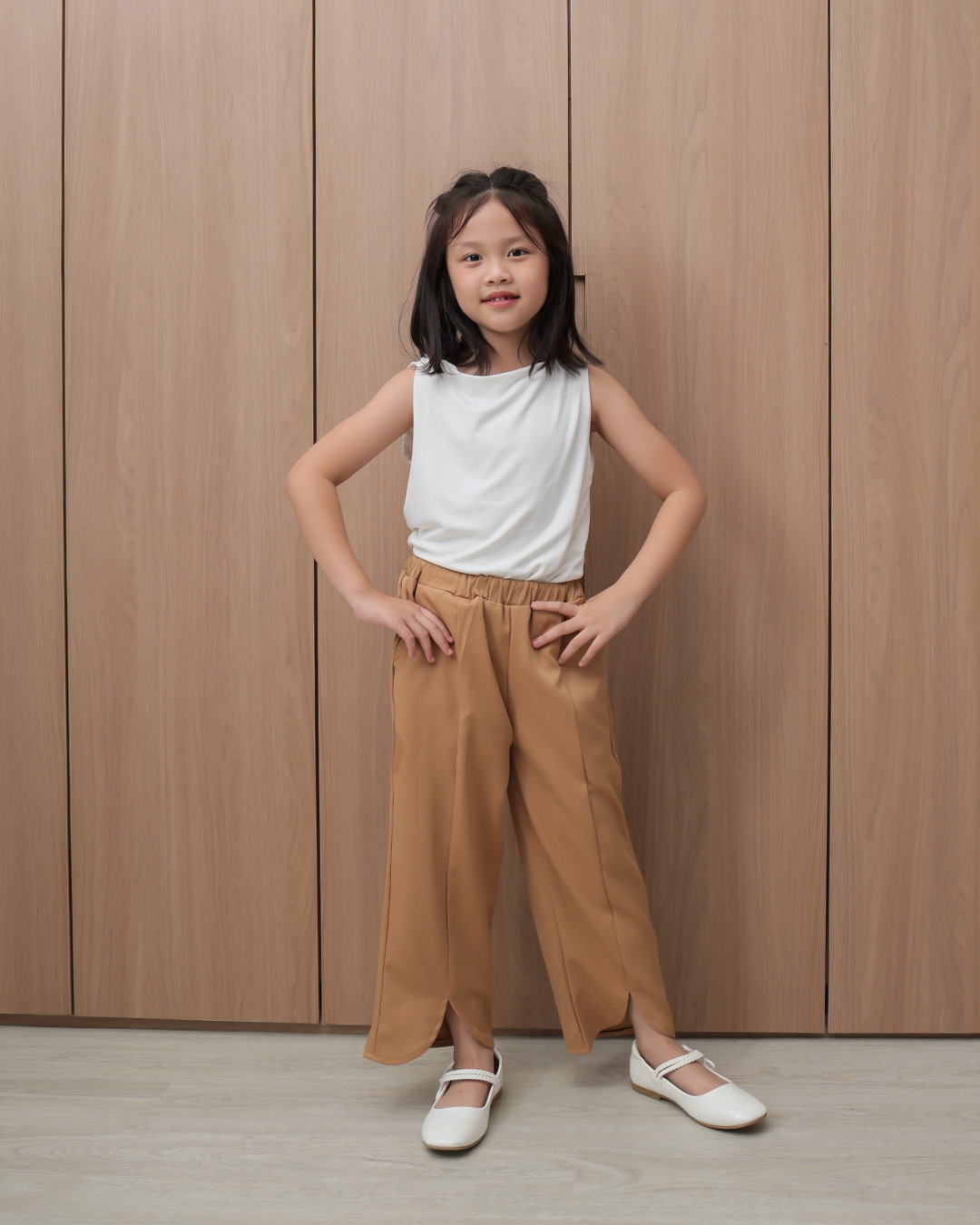 Remi Pants Kids | Celana Panjang Wide Leg Anak Perempuan | Bawahan Kulot Anak Casual Pinggang Karet | Usia 1-8 Tahun | TutuKids