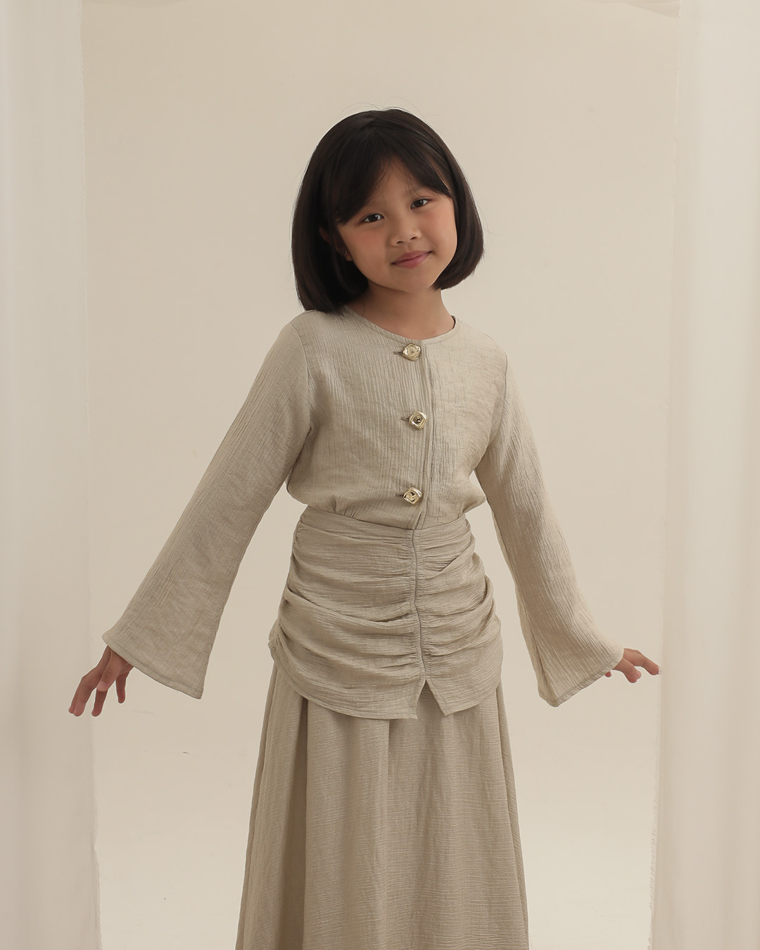 One Set Little Ranya Skirt + Little Mira Blouse/Little Farah Blouse Kids | Bawahan Rok Panjang dan Atasan Anak Perempuan | Usia 7-8 Tahun | Bawahan dan Atasan Anak | Tutu Kids
