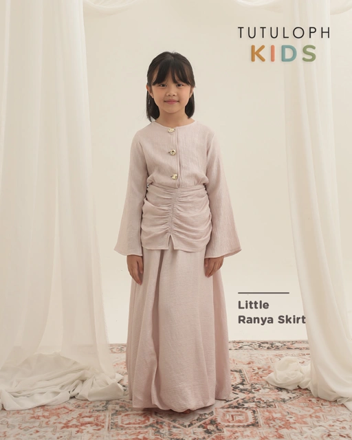 Image of Little Ranya Skirt Kids | Rok Panjang Anak Perempuan Pinggang Karet | Bawahan Elegan Raya Collection | Usia 7-8 Tahun | TutuKids