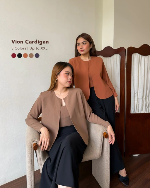 [Tutuloph] Vion Cardigan Set Tanktop | Outer Tank Top | Fashion Wanita Normal Jumbo Bigsize