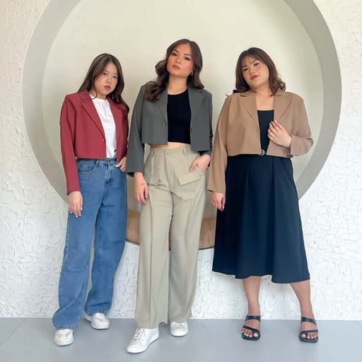 Image of [Tutuloph] Jacy Blazer | Best Seller Produk Terlaris | Crop Semi Formal Casual Blazer | Fashion Wanita Normal Jumbo Bigsize