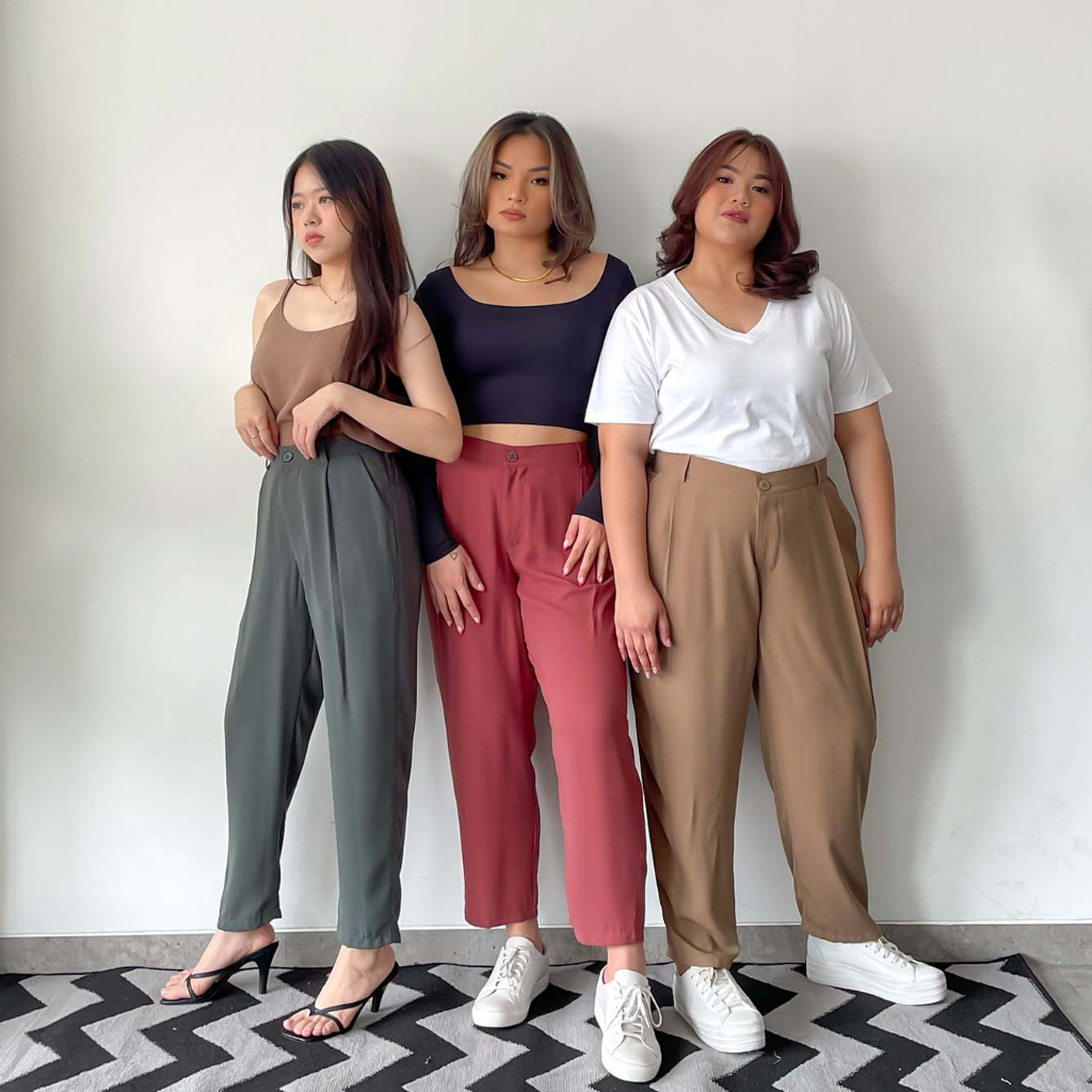 [Tutuloph] Jacy Pants | Celana Pencil Casual Pants | Fashion Wanita Normal Jumbo Bigsize