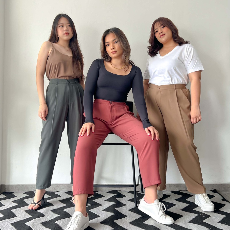 [Tutuloph] Jacy Pants | Celana Pencil Casual Pants | Fashion Wanita Normal Jumbo Bigsize