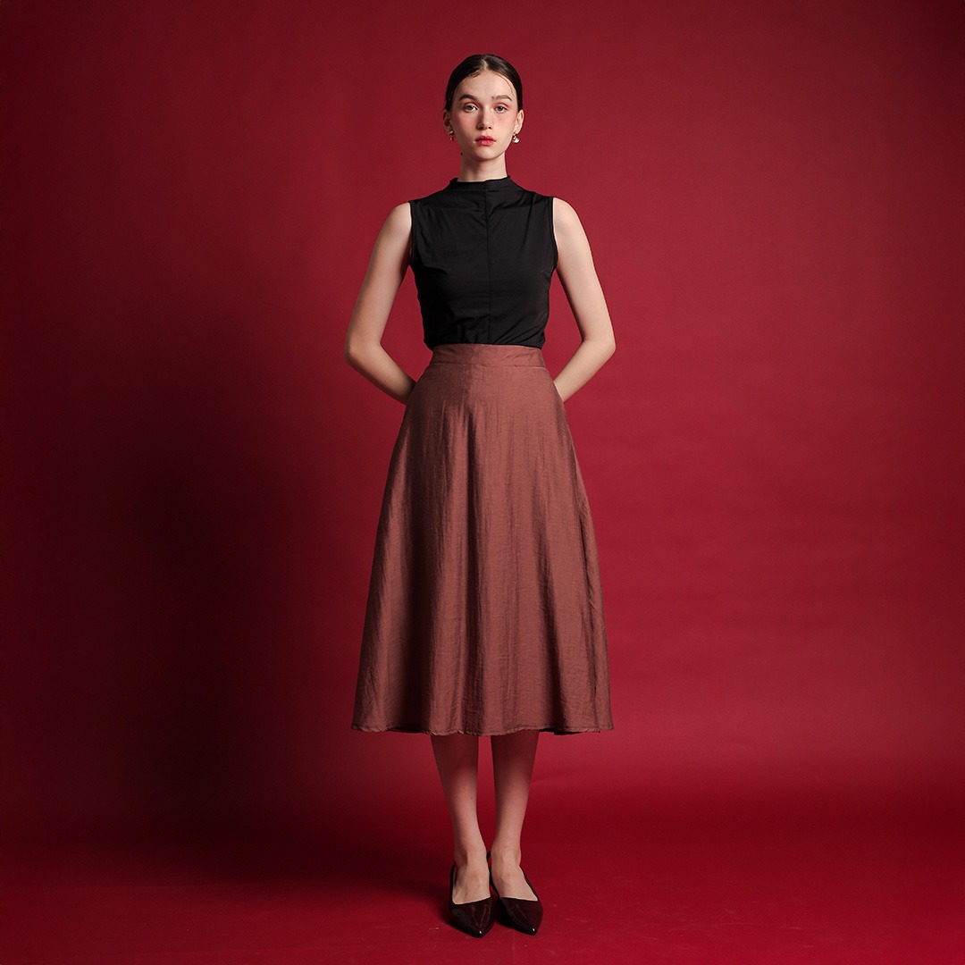 [Tutuloph] Gaby Midi Skirt | Rok Midi Skirt Wanita Rok Midi Wanita Elegan & Casual | High Waist Skirt – Casual Look & Office Friendly