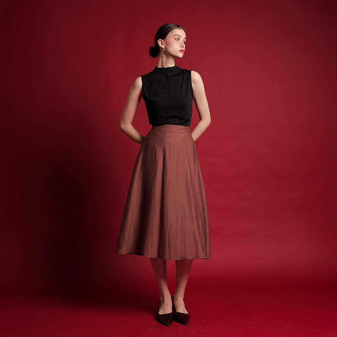 [Tutuloph] Gaby Midi Skirt | Rok Midi Skirt Wanita Rok Midi Wanita Elegan & Casual | High Waist Skirt – Casual Look & Office Friendly