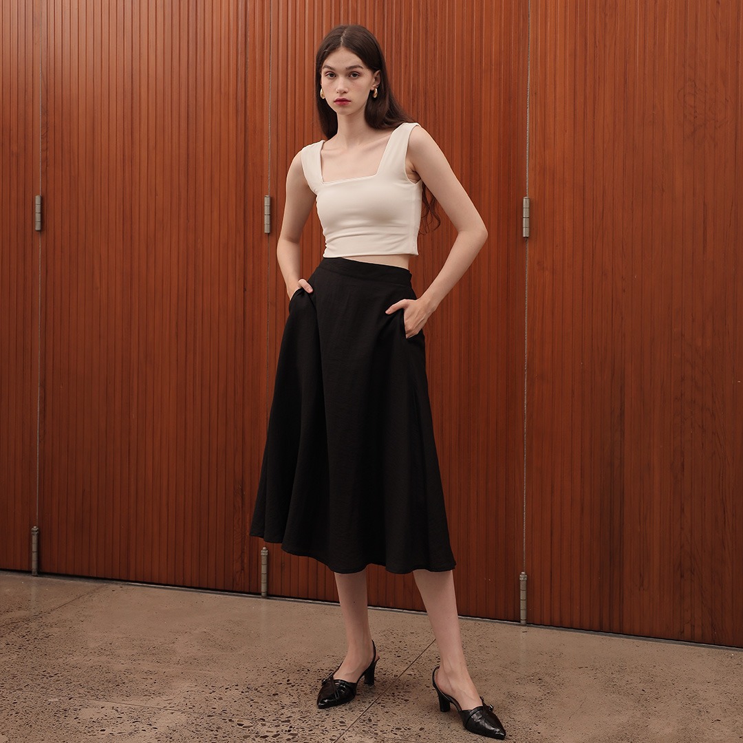 [Tutuloph] Gaby Midi Skirt | Rok Midi Skirt Wanita Rok Midi Wanita Elegan & Casual | High Waist Skirt – Casual Look & Office Friendly