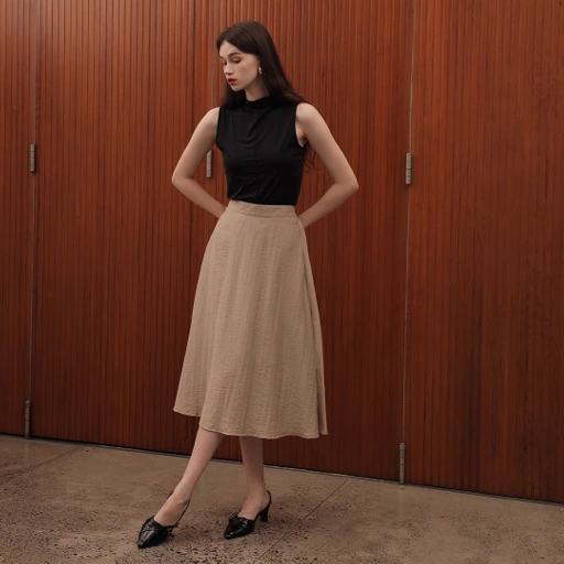 Image of [Tutuloph] Gaby Midi Skirt | Rok Midi Skirt Wanita Rok Midi Wanita Elegan & Casual | High Waist Skirt – Casual Look & Office Friendly