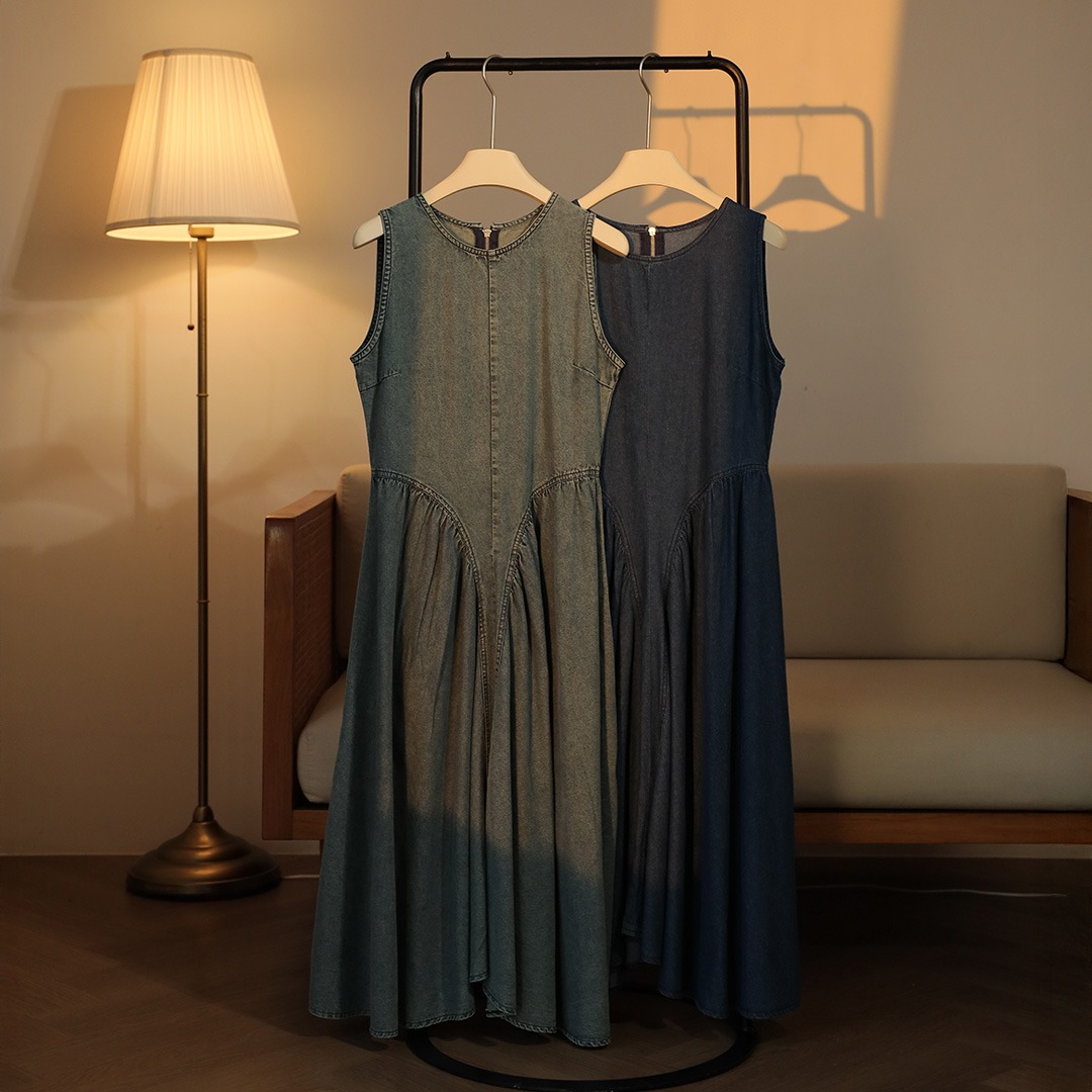 [Tutuloph] Vivian Dress | Dress Wanita Denim Jeans - Denim Collection | Terusan Kasual Dress Navy Casual Fashion Normal Bigsize