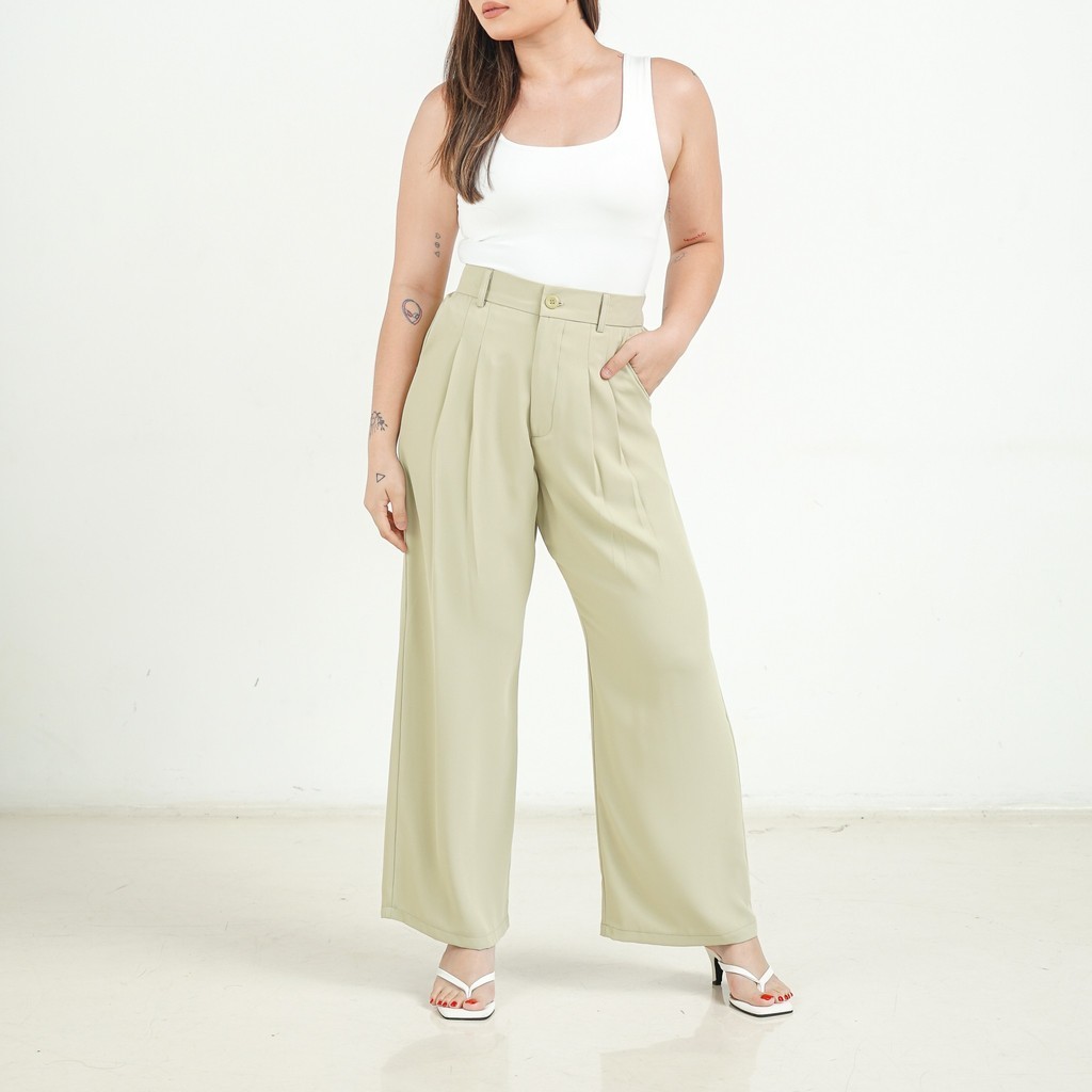 [Tutuloph] Basic Long Kulot V3 | Kulot Celana Karet Kantor Highwaist Pants | Flowy Pants All size Normal Big size Premium Bawahan