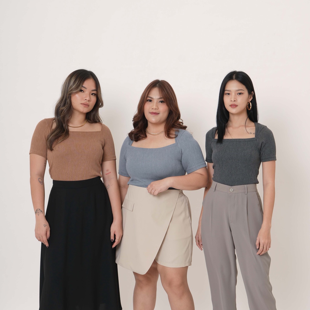 [Tutuloph] Joe Blouse | Knit Top | Blouse Women Top | Fashion Wanita Jumbo Normal Bigsize