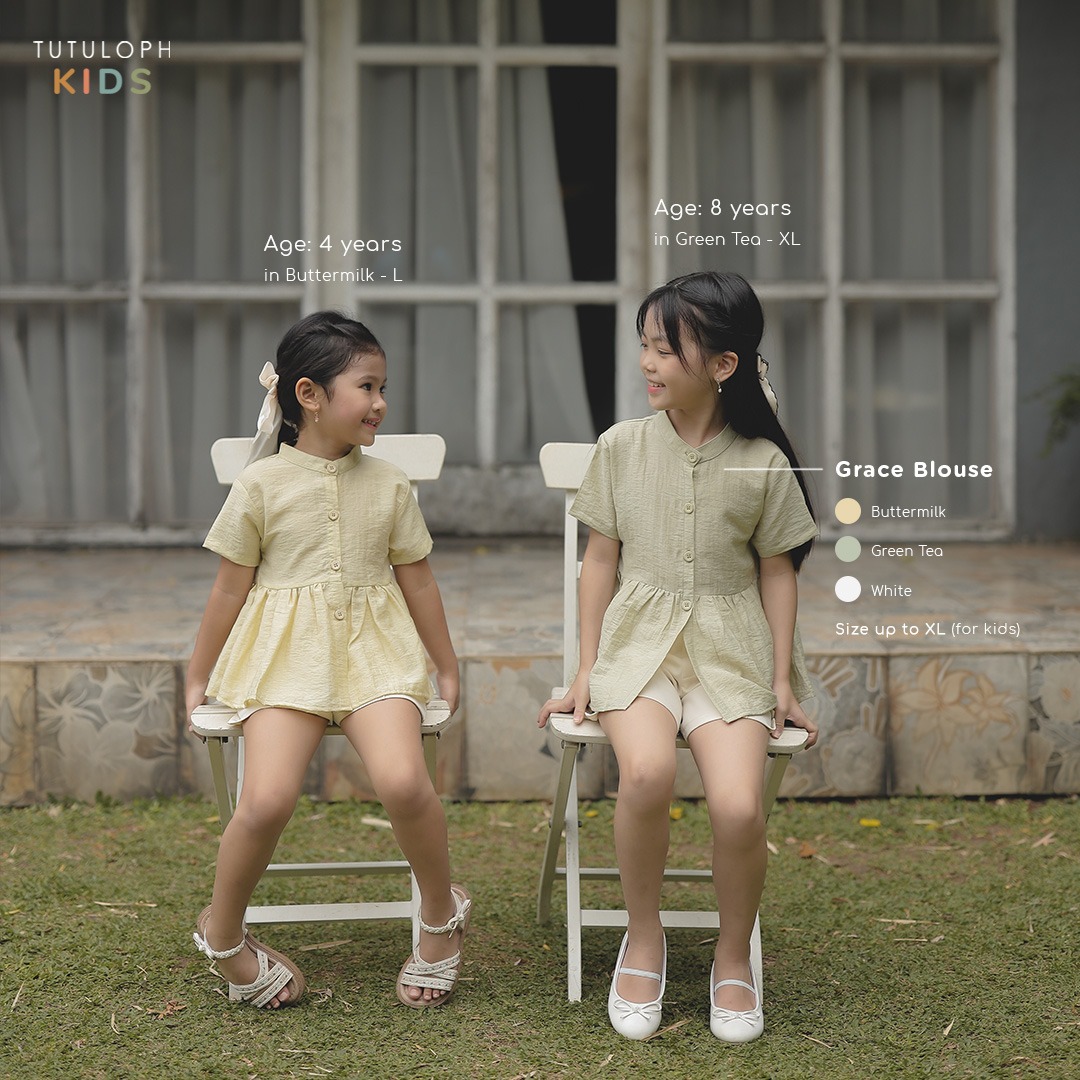 Grace Blouse | Kemeja Anak Perempuan | Usia 1-8 Tahun | Kemeja Anak | TutuKids