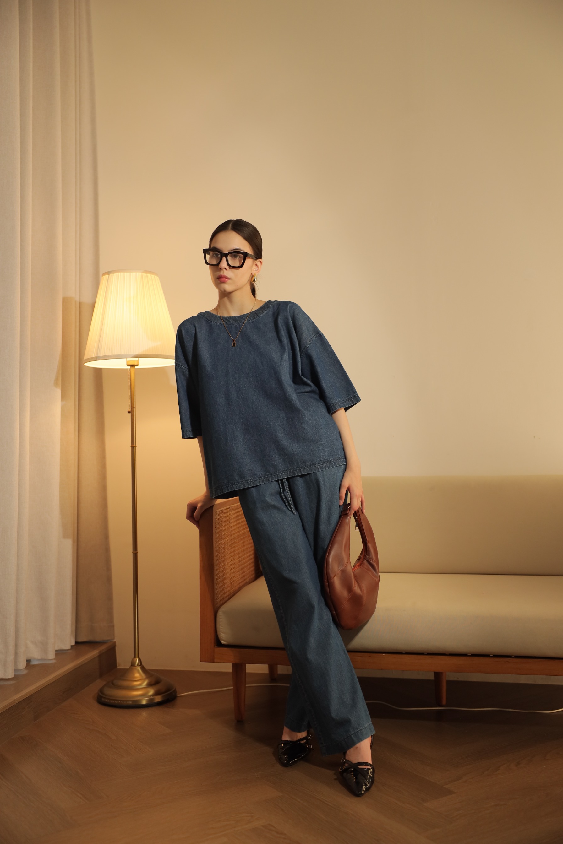 [Tutuloph] Sydney Shirt | Atasan Wanita Denim Top Jeans | Blouse Pendek Oversized Denim Casual Fashion Normal Bigsize