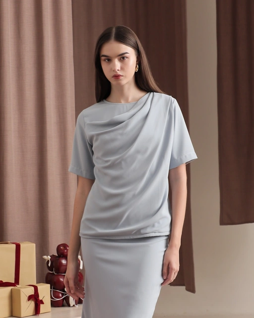 Image of [Tutuloph] Tiffa Blouse | Short Sleeve | Fit Blouse Wanita | Atasan Kasual Wanita Rempel | Casual Fashion Normal Bigsize