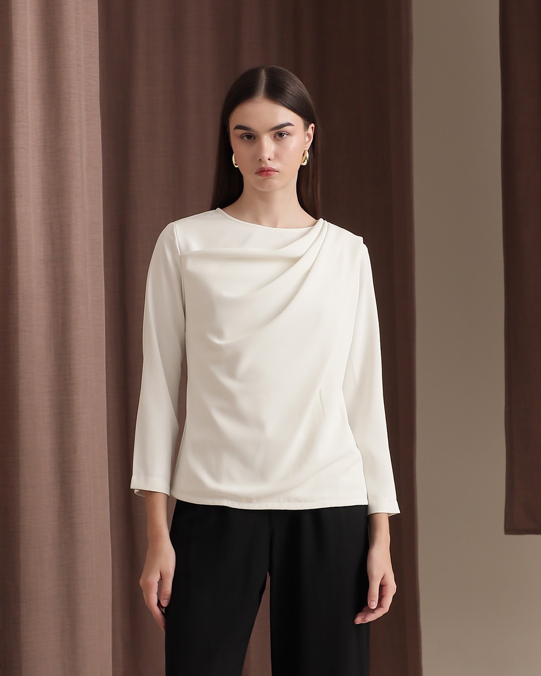 [Tutuloph] Tory Blouse | Long Sleeve | Fit Blouse Wanita | Atasan Kasual Wanita Rempel | Casual Fashion Normal Bigsize